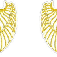 DBB Tattoo Style Wing Earrings ITH embroidery design