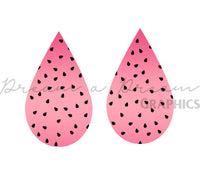 DADG Watermelon Seeds Teardrop Earrings Design  - Sublimation PNG
