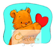 EC Teddy bear with Heart Valentines Clipart, SVG, Sublimation