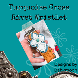 DBB Turquoise Cross Rivet Wristlet Keyfob 5x7 6x10 8x12