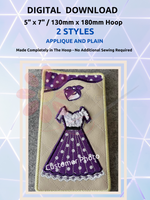 USS ITH Pouch – 2 Designs ‘Lindy Hop’ Dress & Head Scarf Applique/Plain Shaped Opening