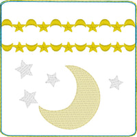 DBB Moon and Stars Zipper Pouch 4x4