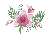 OE Orchid flower Embroidery Design