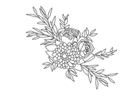 OE Floral Arrangement 1  Redwork Embroidery Design