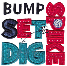 BCD Bump Set Dig Spike Saying