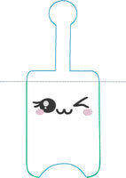 DBB NEW SIZE Winky Face Hand Sanitizer Holder Snap Tab Version In the Hoop Embroidery Project 3 oz DT for 5x7 hoops
