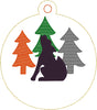 DBB Wolf and Trees Christmas Ornament for 4x4 hoops
