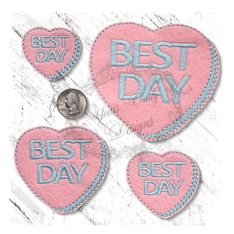 YTD Candy Heart Best Day Valentines felties
