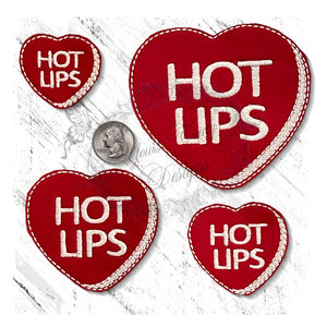 YTD  Candy Heart Hot Lips Valentines felties