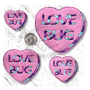 YTD  Candy Heart Love Bug Valentines felties