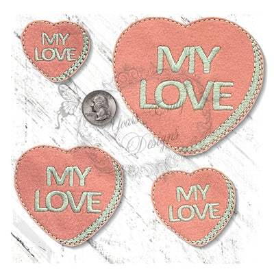 YTD  Candy Heart My Love  Valentines felties