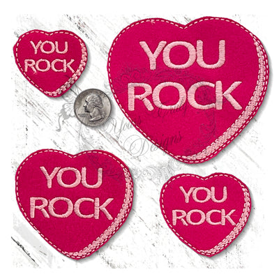 YTD  Candy Heart You Rock Valentines felties