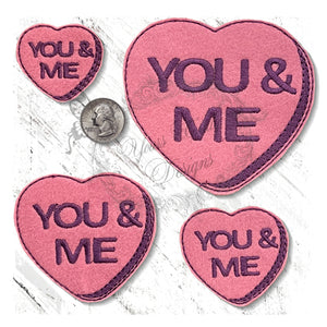 YTD  Candy Heart You & Me Valentines felties