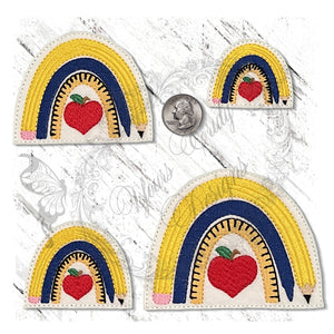 YTD Pencil, Colored Pencil, Ruler and heart apple Feltie