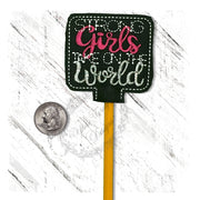 YTD Strong Girls take on the world Pencil Topper