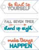 DBB Inspirational Messages Flag Tag Keyfob/Bookmark Bundle SET