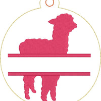 DBB Alpaca Christmas Ornament for 4x4 hoops