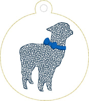 DBB Alpaca With Bow Christmas Ornament for 4x4 hoops
