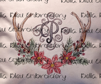 BBE Christmas Deer Antler Poinsettias' Scribble