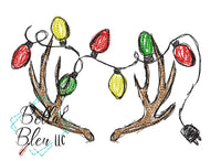 BBE Reindeer Antlers with Christmas Lights Scribble
