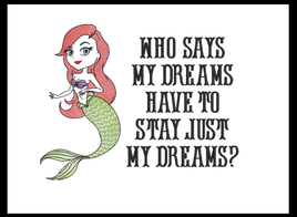 DDT Inspired Ariel Mermaid & saying reading pillow