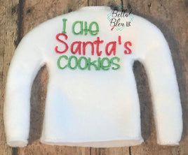 BBE - ITH Elf "I ate Santa's Cookies" Machine Embroidery Design Sweater Shirt