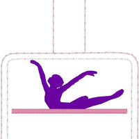 DBB Ballerina snap tab Personalized Bag Tag for 4x4 hoops