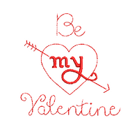 BBE Be My Valentine Red Word design