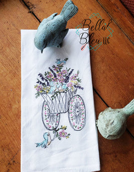 BBE Retro Sketchy Wagon filled with flowers & birds