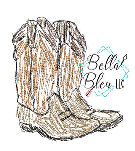 BBE Cowboy Boots Scribble