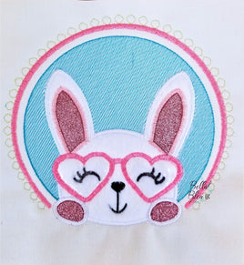 BBE Easter Bunny With Glasses Applique