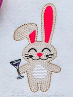 EJD Bunny Needs A Drink sketch embroidery design