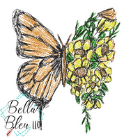 BBE Butterfly Sunflower Scribble