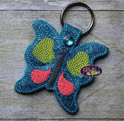 BBE_ITH In the hoop Butterfly key fob machine embroidery design