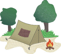 DED Camping in the Woods with Fire