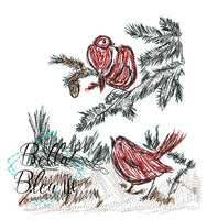 BBE Cardinals in Snow Scribble