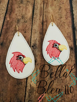 BBE - ITH Cardinals Mascot Bird Earrings Jewelry 3 sizes