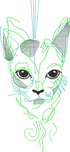 DED Cat Outline with Big Eyes