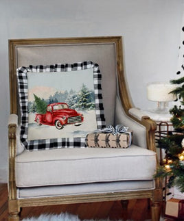 TSS Christmas Celebrate Me Home Red Truck Pillow sublimation design