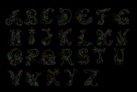 DDT Christmas monogram alphabet set quick stitch 6 sizes
