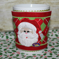 BBE -ITH Christmas Santa Coffee Sleeve applique
