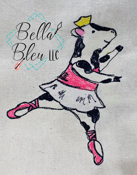 BBE Ballerina Cow Ballet Sketchy Scribble