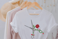 OE Floral Scissors Embroidery Design