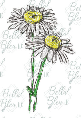 BBE Daisy 1 Flower Scribble Sketch