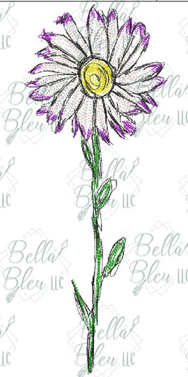 BBE Daisy 2 Flower Scribble Sketch