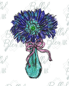 BBE Daisy Vase Flower Scribble