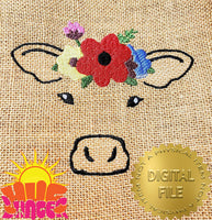 Embroidered Farm Animals with Flowers HL5791 embroidery files