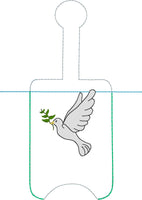 DBB NEW SIZE Dove Hand Sanitizer Holder Snap Tab Version In the Hoop Embroidery Project 3 oz DT for 5x7 hoops