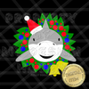 MDH Santa Shark with Wreath SVG