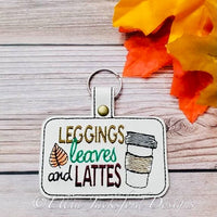 EJD ITH Key Fob Leggings, Leaves and Lattes